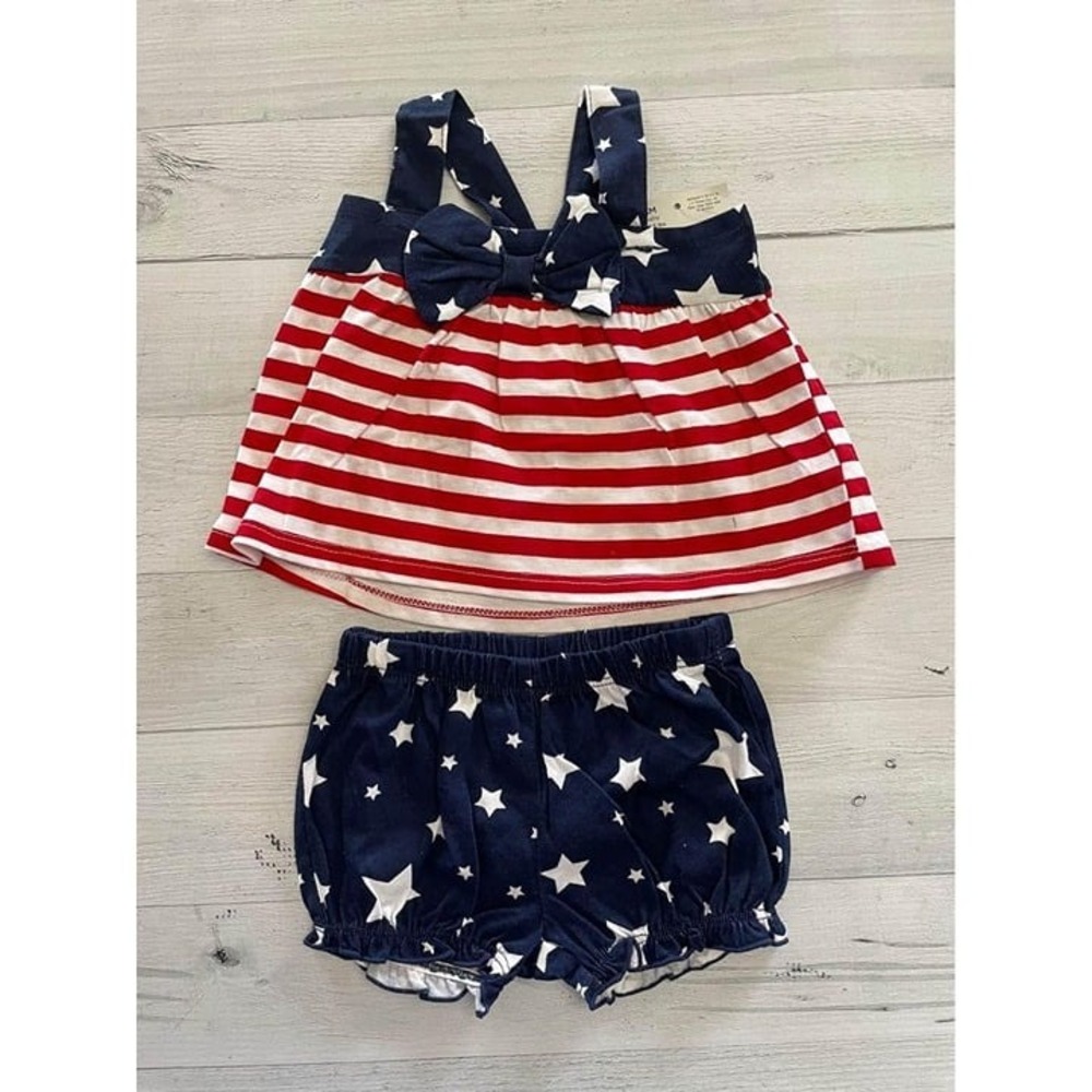 okie dokie red white and‎ blue outfit 3 months NEW